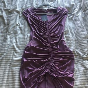 Purple scrunch dress